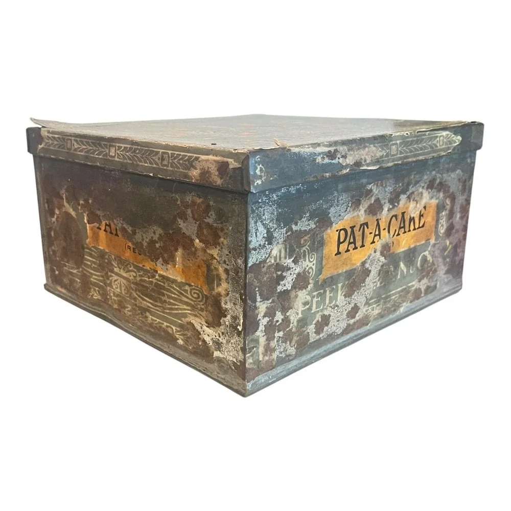 Vintage Peek Frean & Co's Biscuits Tin Pat-A-Cake Royal Warrant Early 20th C